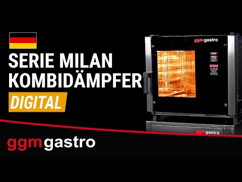 Elektrisk kombidamper - Digital - 4,3" TFT-display - 5x GN 2/3 - inkl. kjernetemperaturføler & stativ med rack