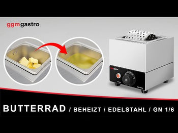 Smørskive - oppvarmet - rustfritt stål - 500 Watt - GN 1/6 - dybde 100mm