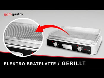Elektrisk stekeplate - 5 kW - Rillet