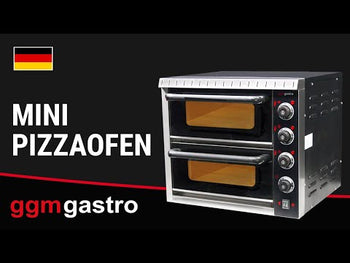 Elektrisk mini-pizzaovn - 590x580 mm - 4+4x Ø 20 cm - opptil 350 °C - manuell - svart