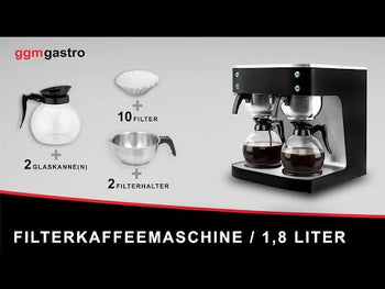 Filterkaffetrakter - 1,8 liter - 2 kW - med 2 glasskanner og 2 varmeplater