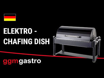 Chafing dish GN 1/1 - med roll-top-lokk - svart