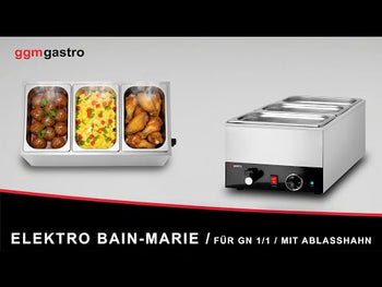 Elektrisk bain-marie - 340 mm - 1,2 kW - GN 1/1 H200 mm - med avløpskran