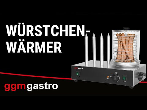Pølsevarmer - 1,10 kW - med 4 varmestaver for pølsebrød