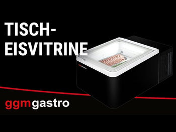 Bordmodell iskremdisplay - 465 mm - statisk kjøling - for 2x 5 l iskrembeholdere - hvit - Lokkåpning mot kundesiden