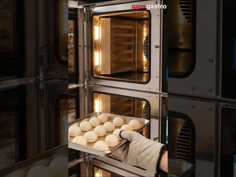 Elektrisk Bake-off-ovn med fuktregulering 0–100 % - touchstyring - 2 bakerkamre - inkl. Gärschrank - svart