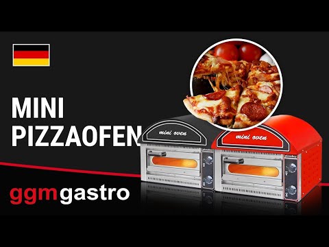 Elektrisk mini-pizzaovn - 530x430 mm - 1x Ø 34 cm - for Ø 34 cm pizza - opptil 280 °C - manuell - svart