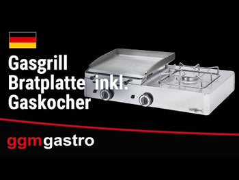 Gass flatgrill - 1,0 m - inkl. Gass koketopp