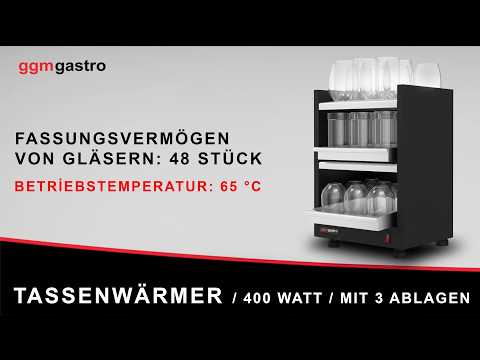 Koppvarmer - 400 W - med 3 hyller - 230 V - ca. 48 kopper
