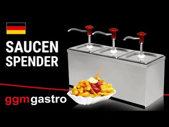 Sauce dispenser - 3 x 2 liter - inkl. Rustfritt stål ramme