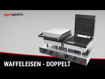 Vaffeljern - enkelt - mekanisk termostat - 2 kW - Form: Belgiske Brussels‑vafler - støpejernsplater med non‑stick‑belegg