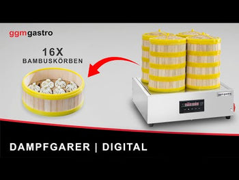 Dampkoker - 2,5 kW - Digital - inkl. 16 bambuskurver og 4 lokk