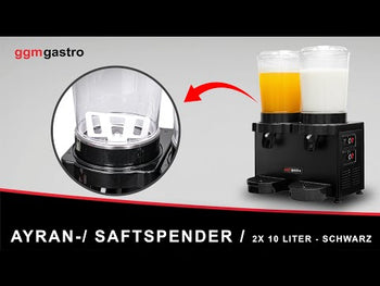 Ayran/juice dispenser - 2x 10 liter - svart