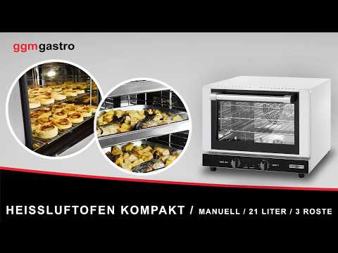 Elektrisk kompakt konveksjonsovn - manuell styring - 21 l - inkl. 3 roaster 349x282 mm