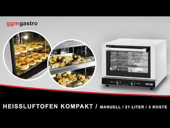 Varmluftovn - 21 liter - rustfritt stål