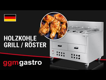 Kullgrill - 1 800 mm - med 8 spyd - rustfritt stål