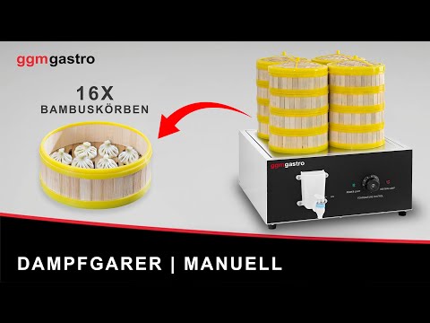 Dampkoker - for dim sum - 2,5 kW - manuell styring - inkl. 16 bambuskurver og 4 lokk