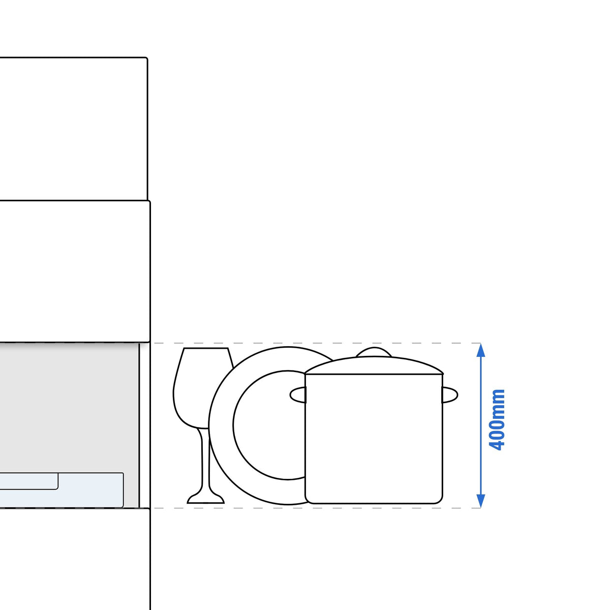 push_through_dishwasher_dish_height_400_drawing