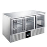 Kjølebenk PREMIUM - 1368x700 mm - 368 l - med 3 glassdører - oppkant