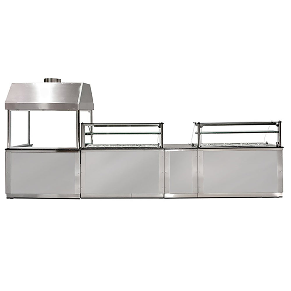 Gasgrill 1,4 m med glass - sort granitt